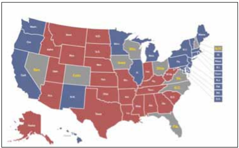 mapa electoral de los estados unidos
